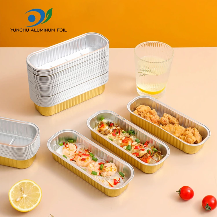 आयताकृती बेकिंग केक स्मूथवॉल अॅल्युमिनियम फॉइल कंटेनर