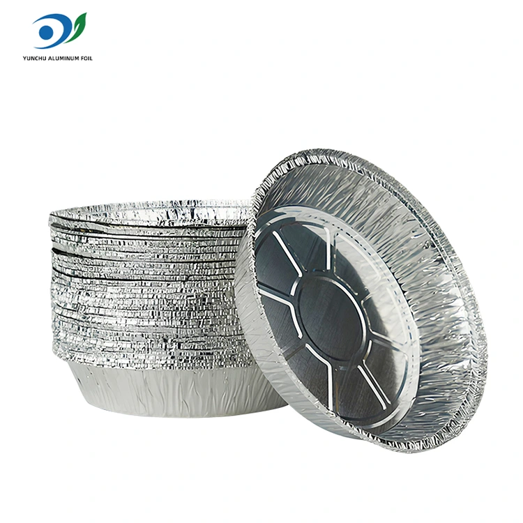 गोल एअर फ्रायर हॉट पॉट सिल्व्हर अॅल्युमिनियम फॉइल फूड कंटेनर