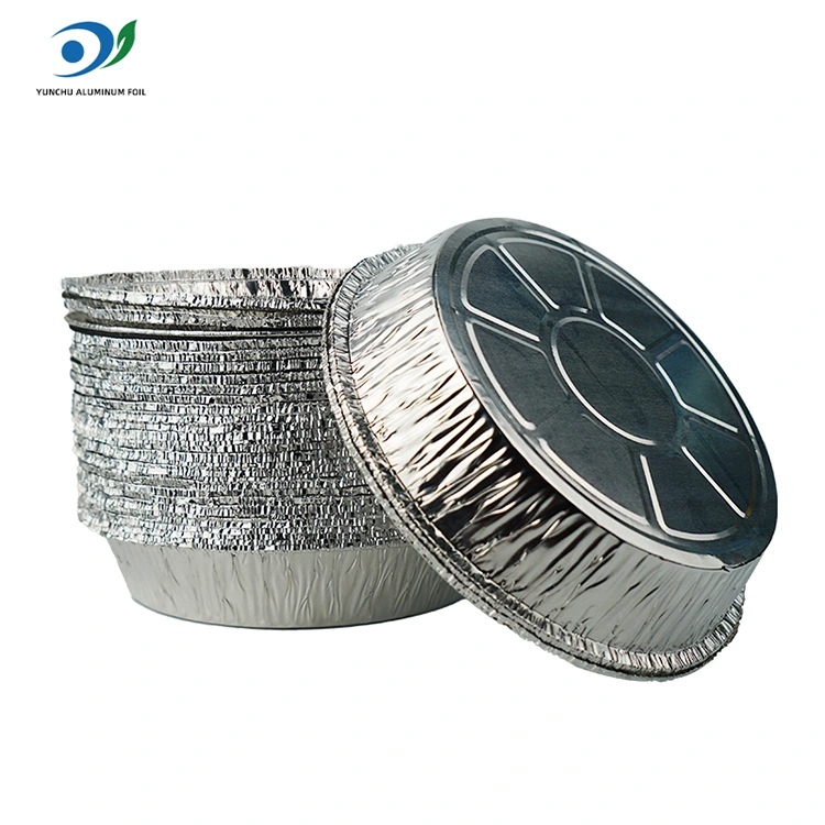 गोल एअर फ्रायर हॉट पॉट सिल्व्हर अॅल्युमिनियम फॉइल फूड कंटेनर