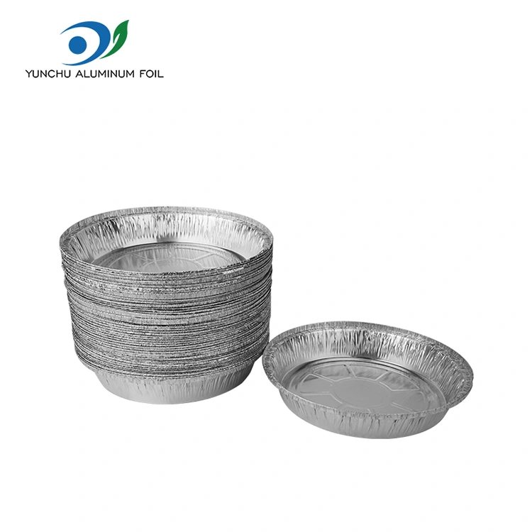 गोल एअर फ्रायर ओव्हन सिल्व्हर अॅल्युमिनियम फॉइल कंटेनर