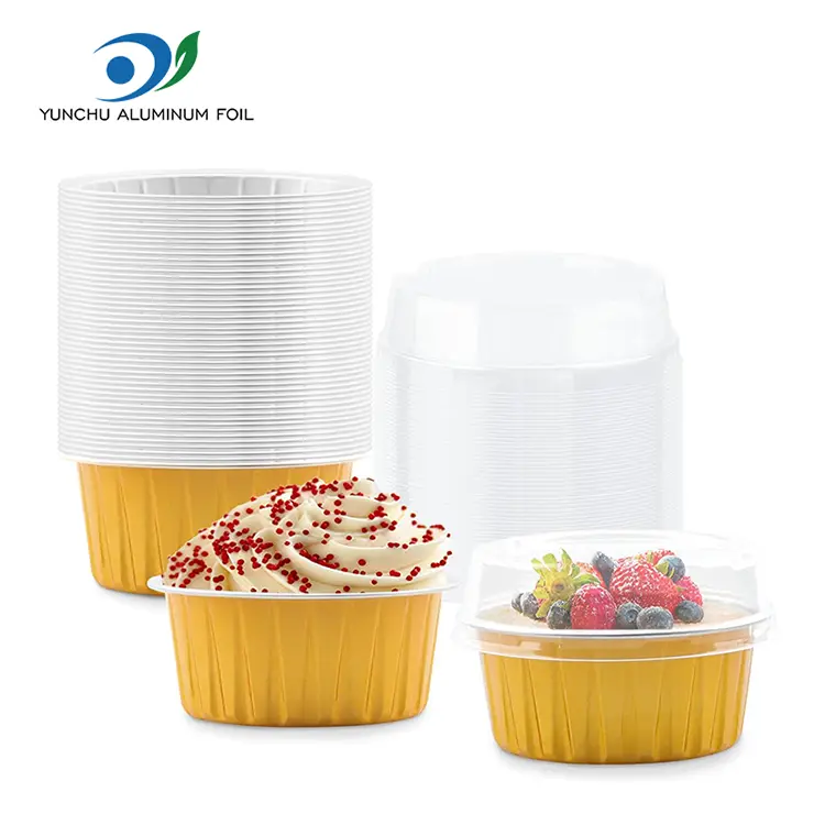 गोल बेक्ड केक्स स्मूथवॉल अॅल्युमिनियम फॉइल कंटेनर