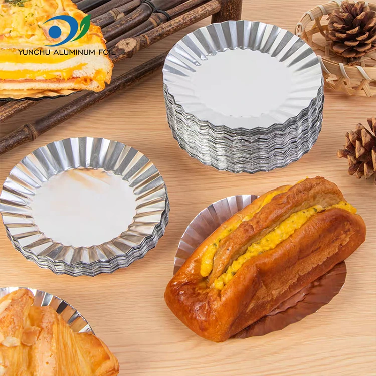 चांदीच्या अॅल्युमिनियम फॉइल फूड कंटेनरसह गोल बेकिंग केक टिन