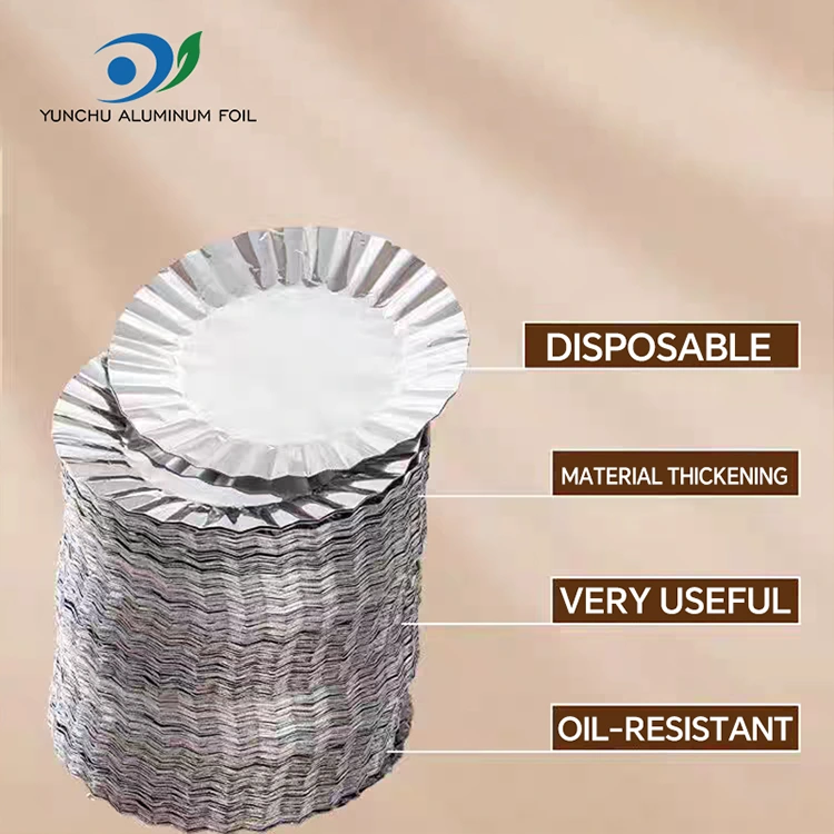 चांदीच्या अॅल्युमिनियम फॉइल फूड कंटेनरसह गोल बेकिंग केक टिन