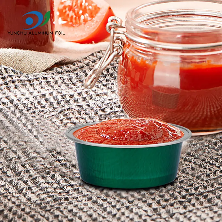 गोल मिष्टान्न बेकिंग कप स्मूथवॉल अॅल्युमिनियम फॉइल कंटेनर