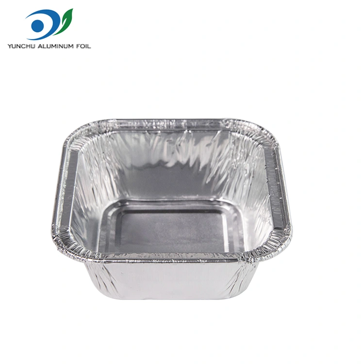 स्क्वेअर एअर फ्रायर सिल्व्हर अॅल्युमिनियम फॉइल कंटेनर