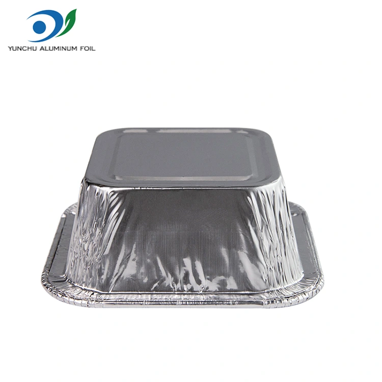 स्क्वेअर एअर फ्रायर सिल्व्हर अॅल्युमिनियम फॉइल कंटेनर