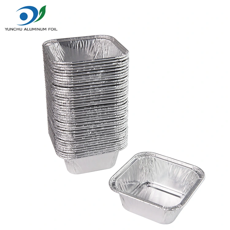 स्क्वेअर एअर फ्रायर सिल्व्हर अॅल्युमिनियम फॉइल कंटेनर