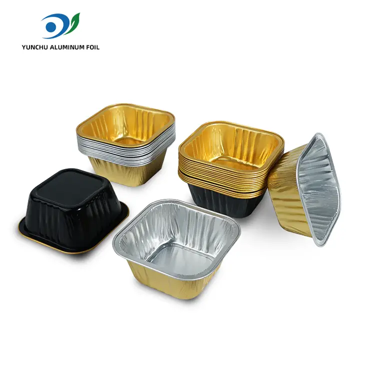 स्क्वेअर बेकिंग केक्स स्मूथवॉल अॅल्युमिनियम फॉइल कंटेनर स्क्वेअर बेकिंग केक्स स्मूथवॉल अॅल्युमिनियम फॉइल कंटेनर