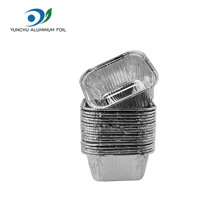 स्क्वेअर बेकिंग शीट एअर फ्रायर सिल्व्हर अॅल्युमिनियम फॉइल कंटेनर