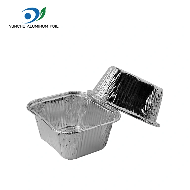 स्क्वेअर बेकिंग शीट एअर फ्रायर सिल्व्हर अॅल्युमिनियम फॉइल कंटेनर