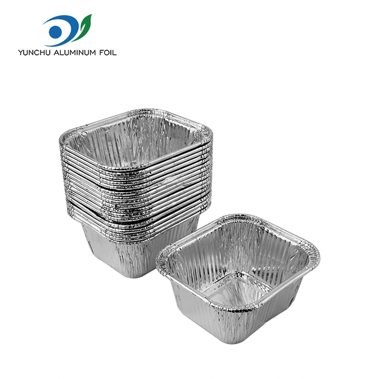 स्क्वेअर बेकिंग शीट एअर फ्रायर सिल्व्हर अॅल्युमिनियम फॉइल कंटेनर