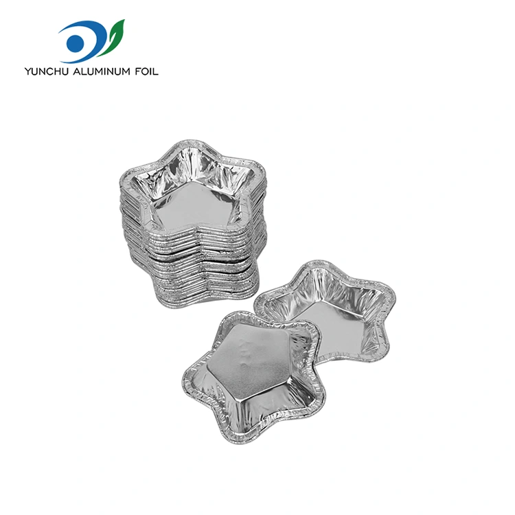 ॲल्युमिनियम फॉइल फूड कंटेनर बेकिंगसाठी स्टार-आकाराचे ॲल्युमिनियम फॉइल टार्ट कप