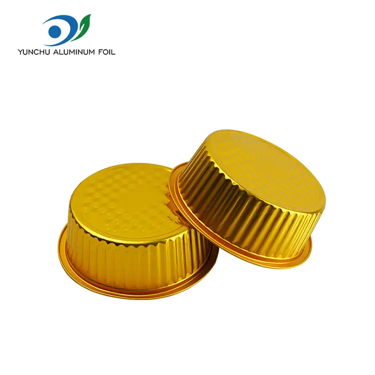 टेकवे लहान गरम भांडे गोल्डन गोल अॅल्युमिनियम फॉइल कंटेनर